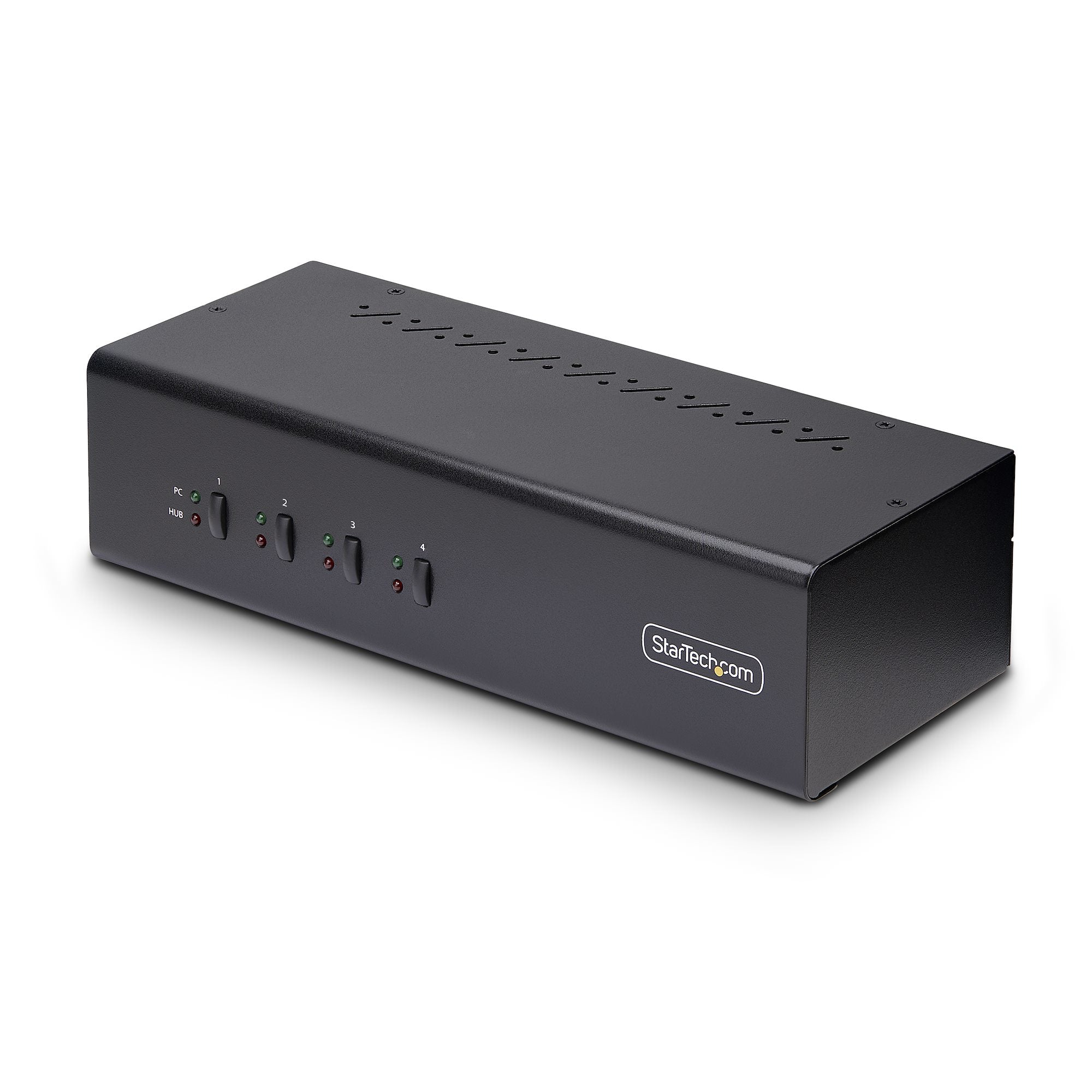 StarTech.com 4-Port Dual-View DP KVM-Switch – 4K/60 Hz, USB 3.0-Hub, Audio