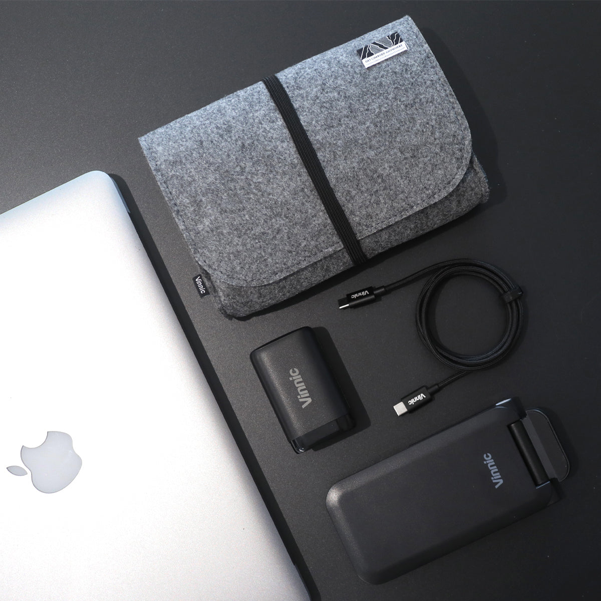 Vinnic Trivor Ladegerät – 65 W, 2× USB-C + 1× USB-A, PD/PPS – für iPhone, AirPods, Apple Watch