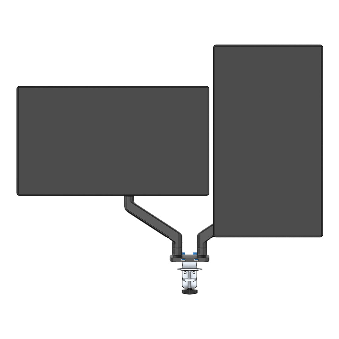 Ultradesk Monitorarm Tischhalterung – 2 Monitore – bis 32" – VESA 75×75/100×100 mm – Gasfeder