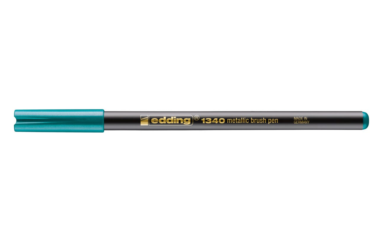 Edding 1340 Brushpen Metallic – Pinselspitze, 1–3 mm, wasserbasiert, grün