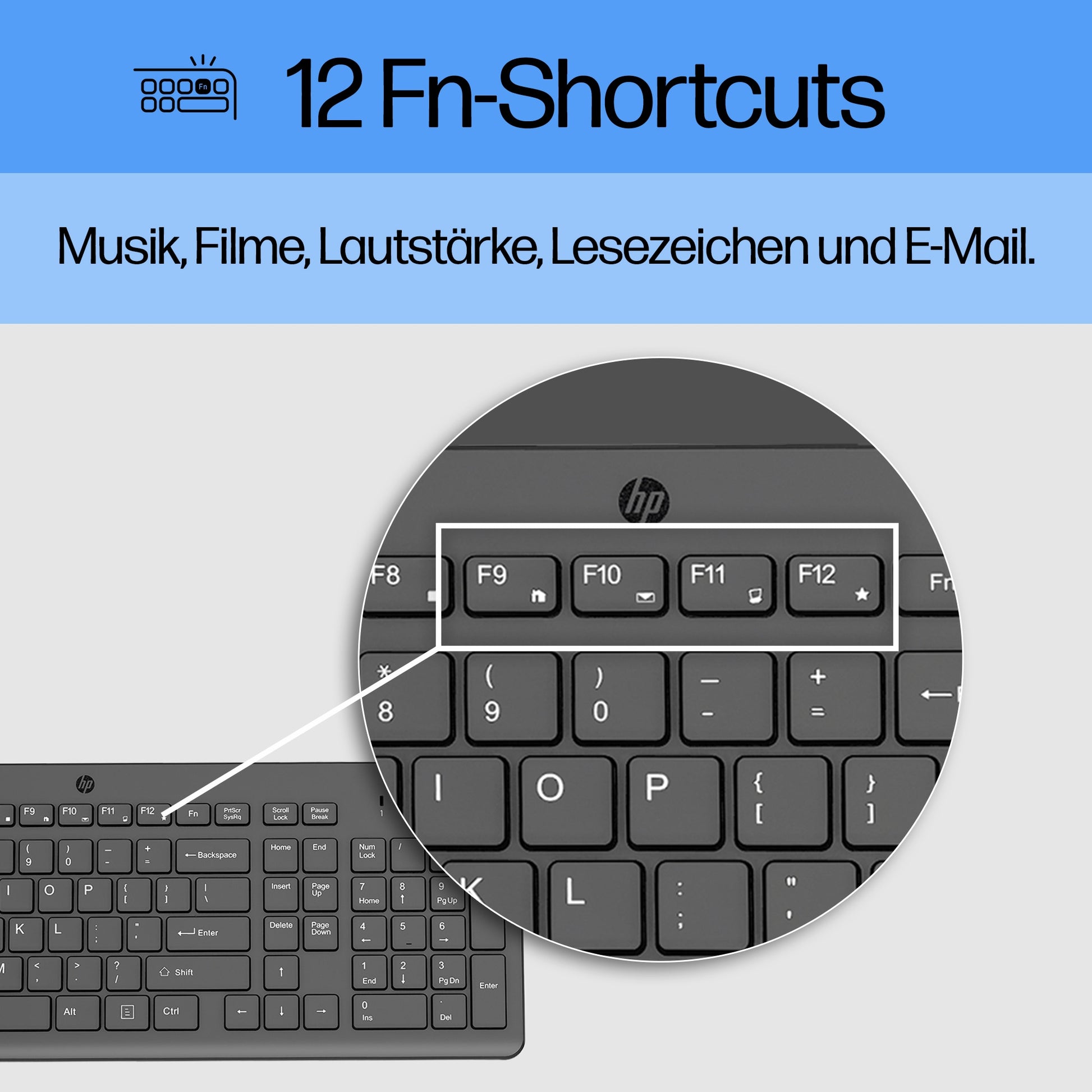 HP 150 – Tastatur, kabelgebunden (USB-A), Fullsize (mit Ziffernblock), Schwarz – für Windows 10 & Windows 11