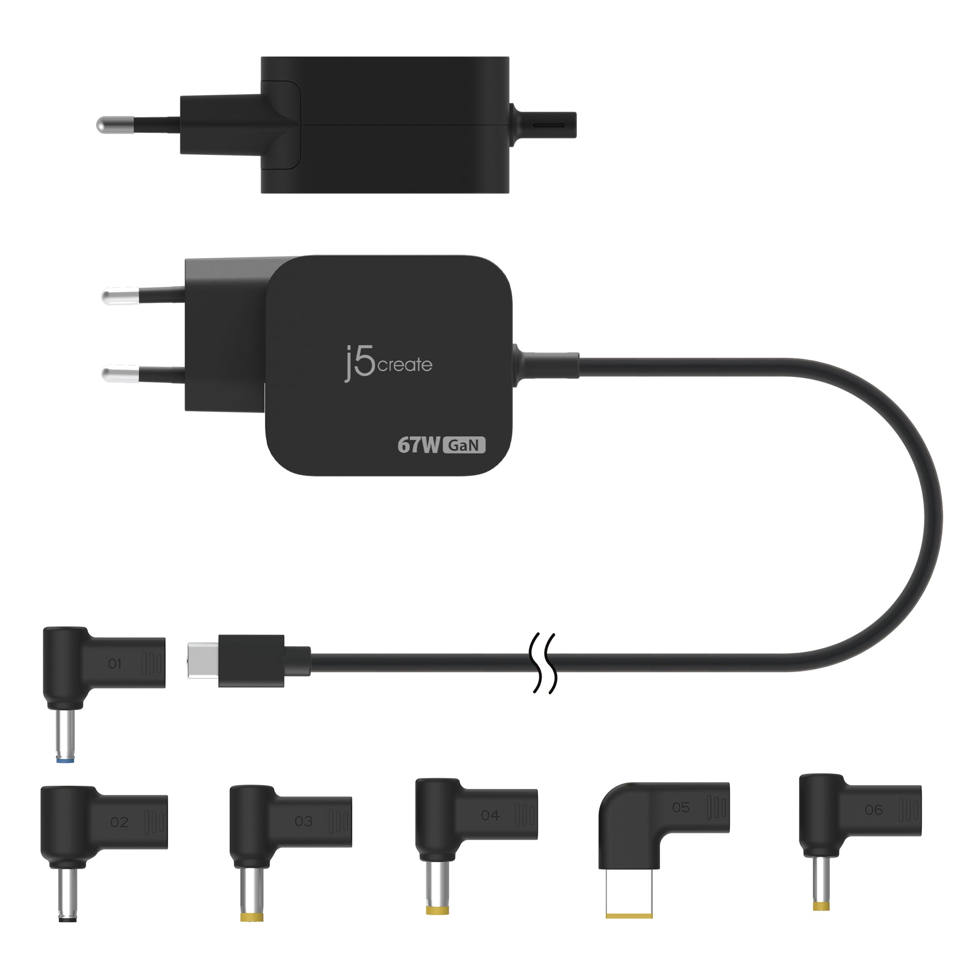 j5create Ladegerät – 67 W, 1× USB-C, PD, GaN