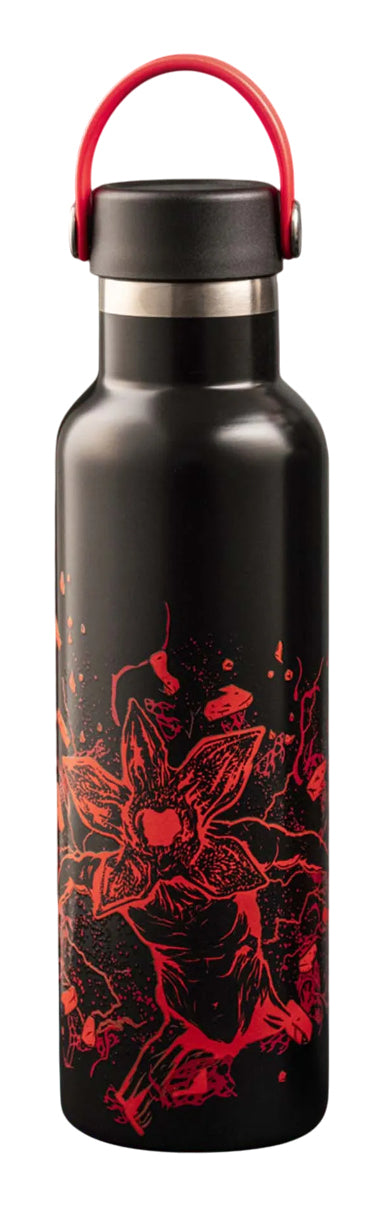 Bialetti Stranger Things Isolierflasche 600 ml – Doppelwandig, Edelstahl, Schraubdeckel, Rot