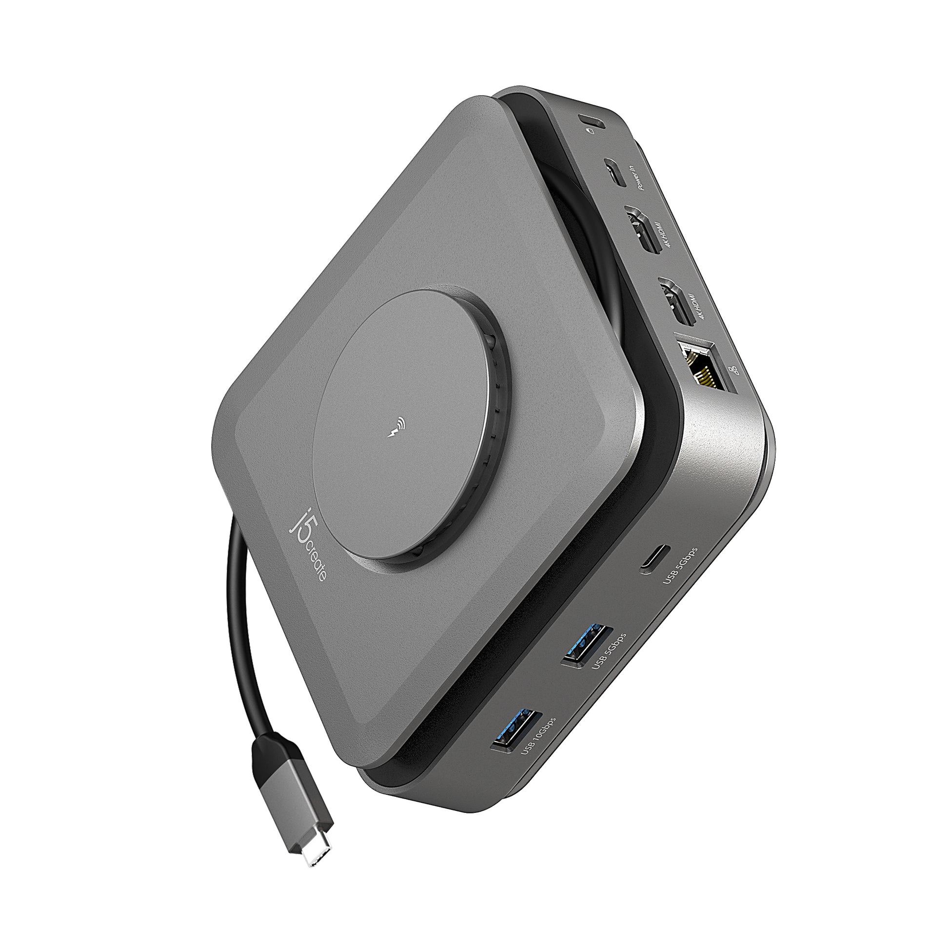 j5create JCD3199-N Dockingstation – USB-C, 2× HDMI, 2× USB-A, 3× USB-C, 140 W PD, GbE, für Windows/Mac/Android
