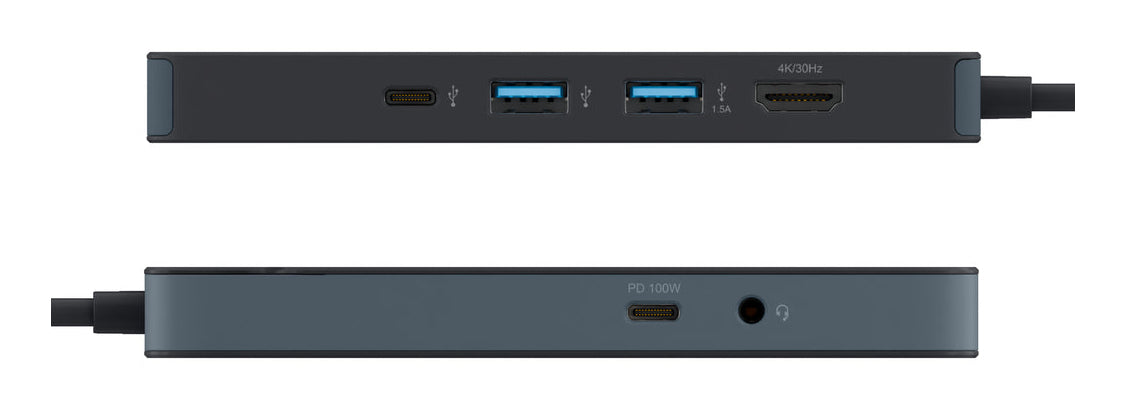 Targus HyperDrive Flex USB-Hub – USB-C, 1× HDMI, 5× USB-A, 100 W PD, microSD, für Windows/Mac