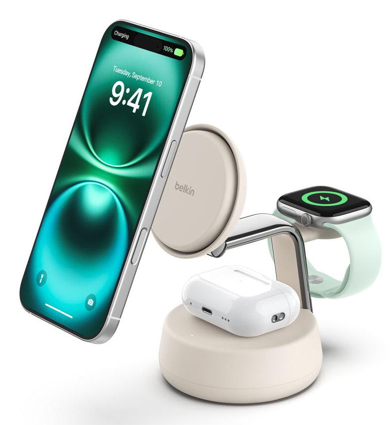Belkin UltraCharge Pro Ladestation – 25 W, Qi2, Mag, 3-in-1