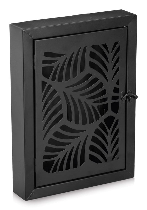 Zeller Present Leaves – Schlüsselleiste, 6 Haken, Metall, Schwarz, 220 × 50 × 300 mm