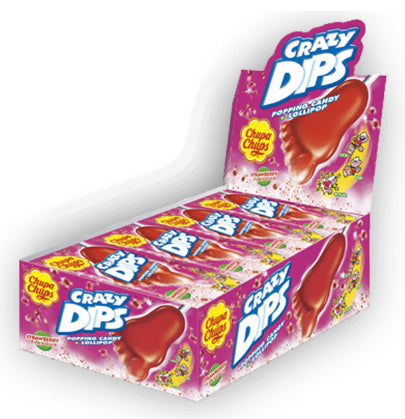 Chupa Chups Crazy Dips Lutschbonbons – Erdbeere, glutenfrei – 336 g