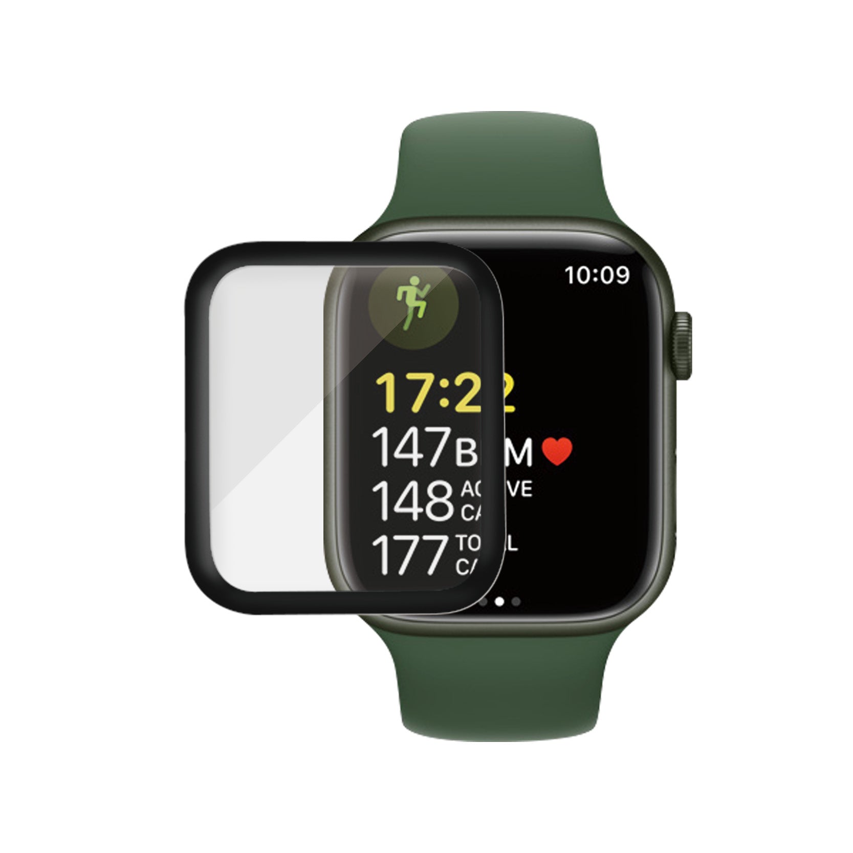 PanzerGlass Displayschutz für Apple Watch Series 7, Series 8 und Series 9 41 mm – Gehärtetes Glas, Transparent