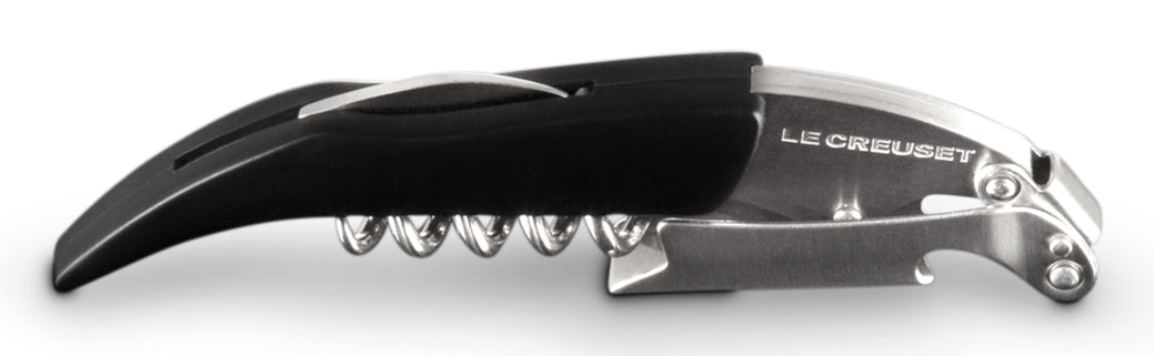 Le Creuset Klassisches Kellnermesser – 12,8 × 3,6 × 1,5 cm, Kunststoff, Schwarz matt, Folienschneider