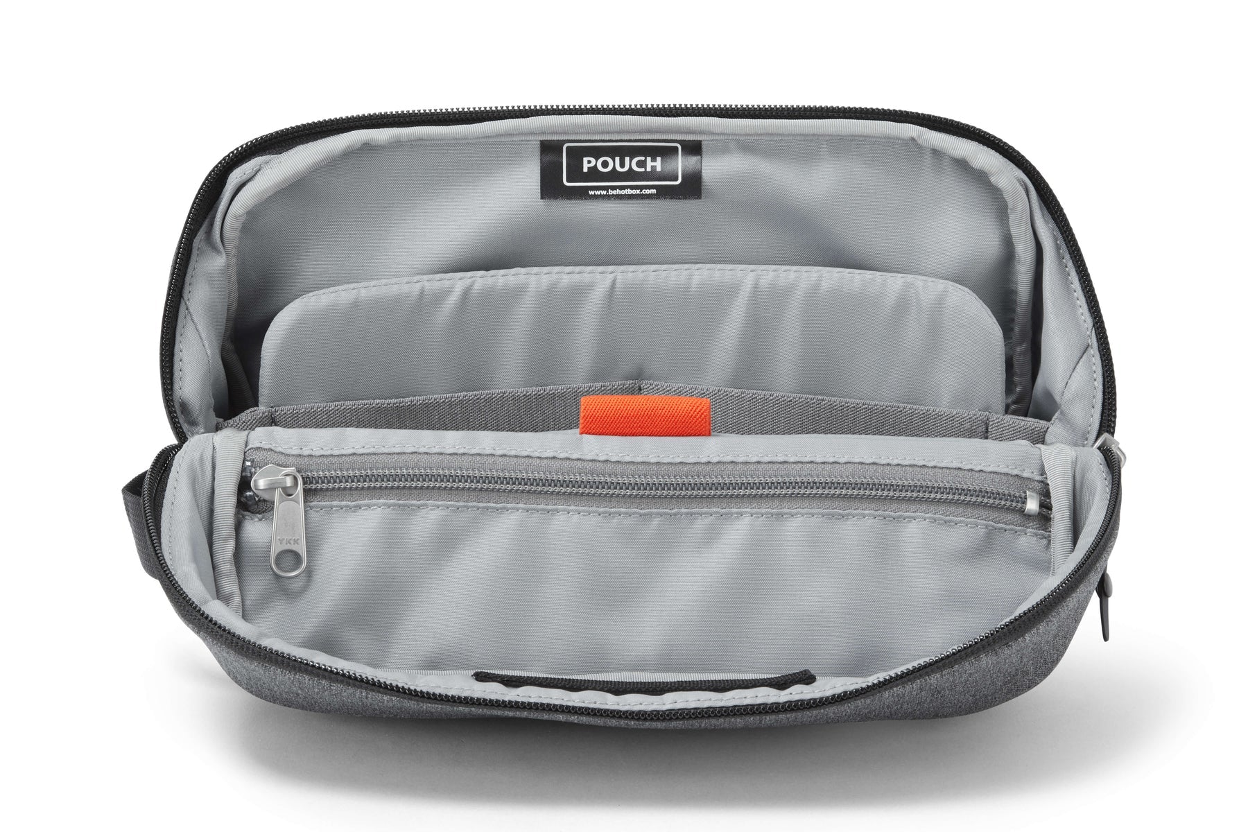 Hotbox Reissverschlusstasche, grau, Polyester, 27 × 18 × 8 cm