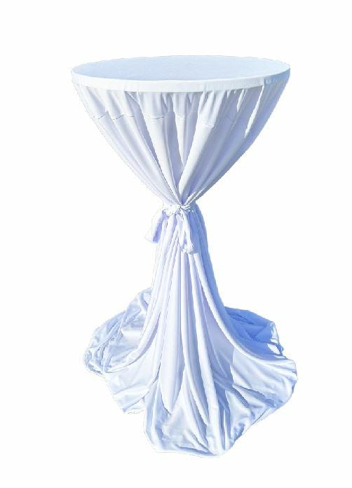 dameco Stehtisch-Husse – Ø 80–90×146 cm, Polyester, Weiss