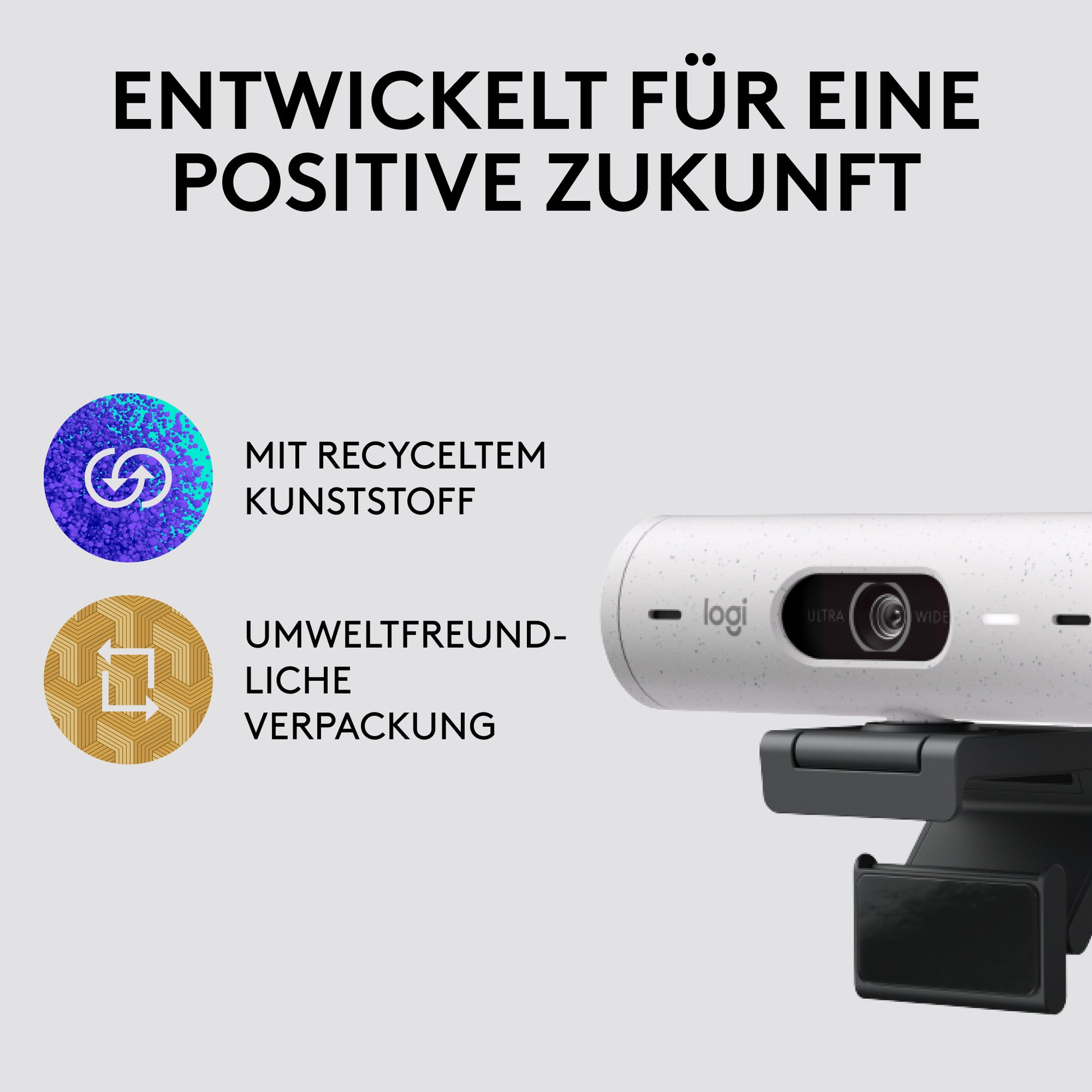 Logitech BRIO 500 – Webcam – Off-White