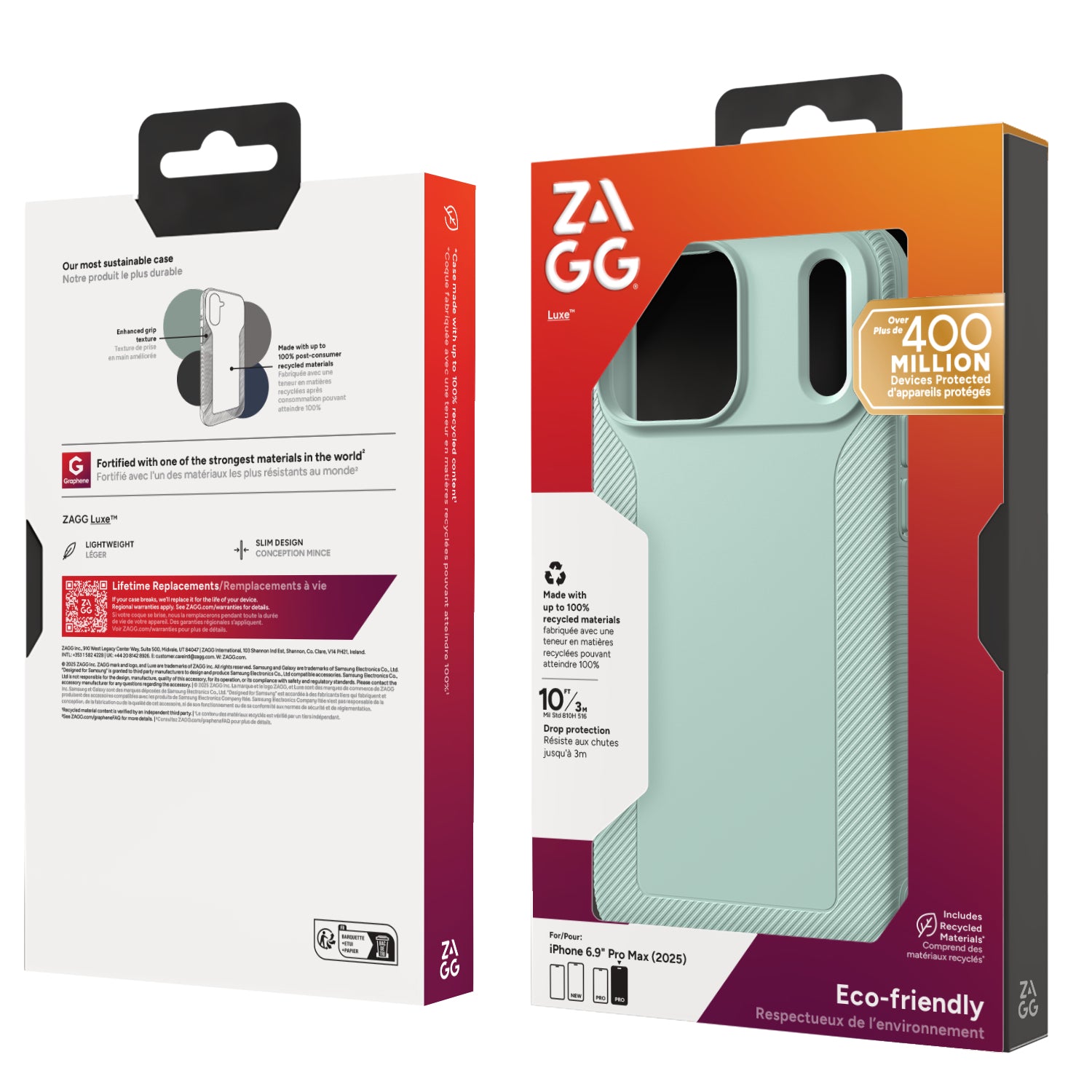ZAGG Luxe Snap Backcover – für Apple iPhone 17 Pro Max – MagSafe, Graphen, Serene Mint, bis 3 m sturzsicher