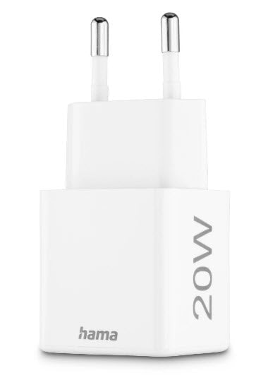 Hama 00201991 USB-Ladegerät 20 W – USB-C×1, USB-A×1 – PD, QC 3.0 – für Kopfhörer, Powerbank u. a. – Weiss