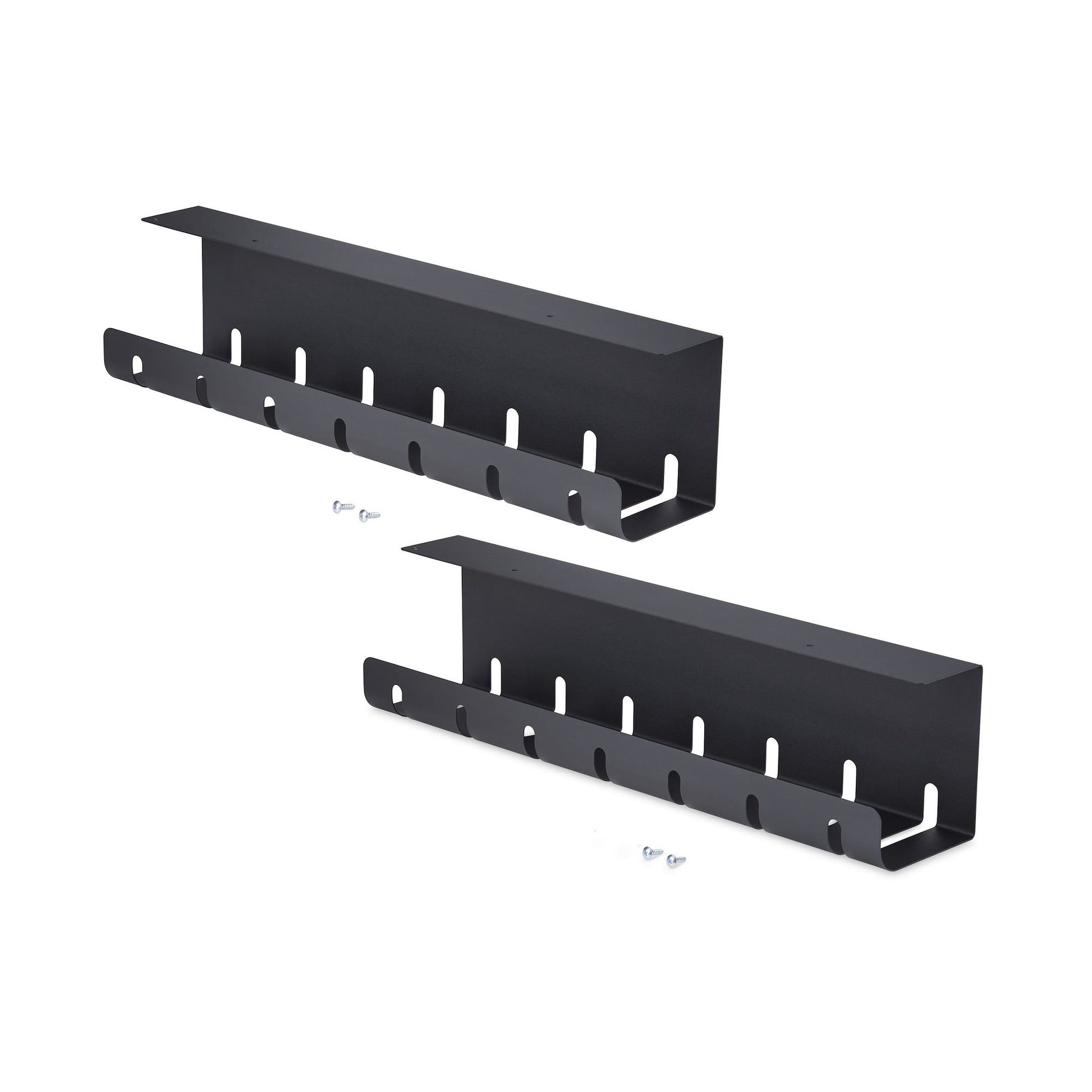 StarTech.com Untertisch-Kabelwanne – 110×530×130 mm – Stahl – Schwarz, 2 Stk.