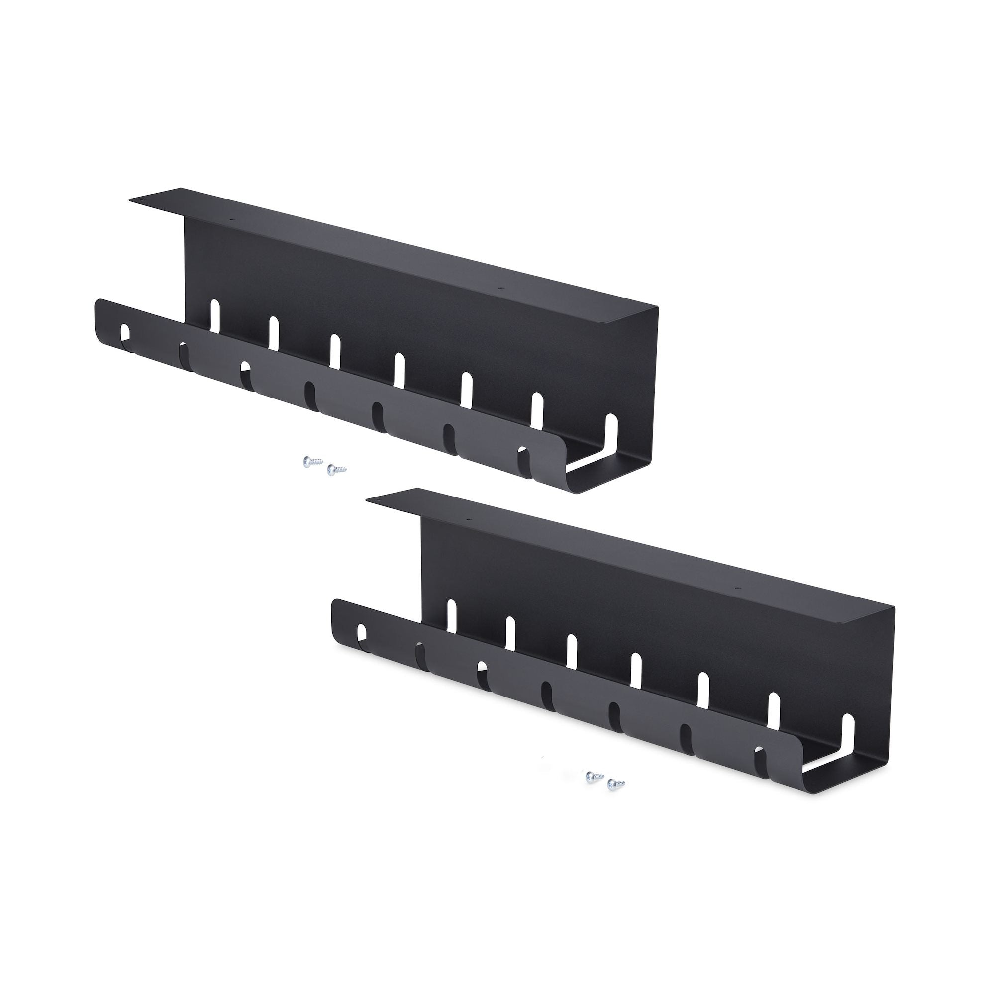 StarTech.com Untertisch-Kabelwanne – 110×530×130 mm – Stahl – Schwarz, 2 Stk.