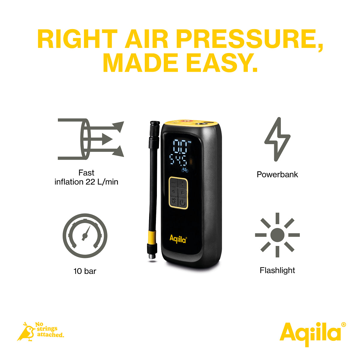 Aqiila Airbird C4 Powerbank 2'000 mAh – 1× USB-C, schwarz