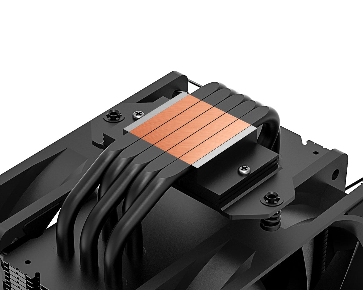 Xilence M705D – CPU-Kühler – 2×120 mm PWM, 5 Heatpipes, 220 W, Schwarz, für AM5, AM4, LGA 1700 und andere
