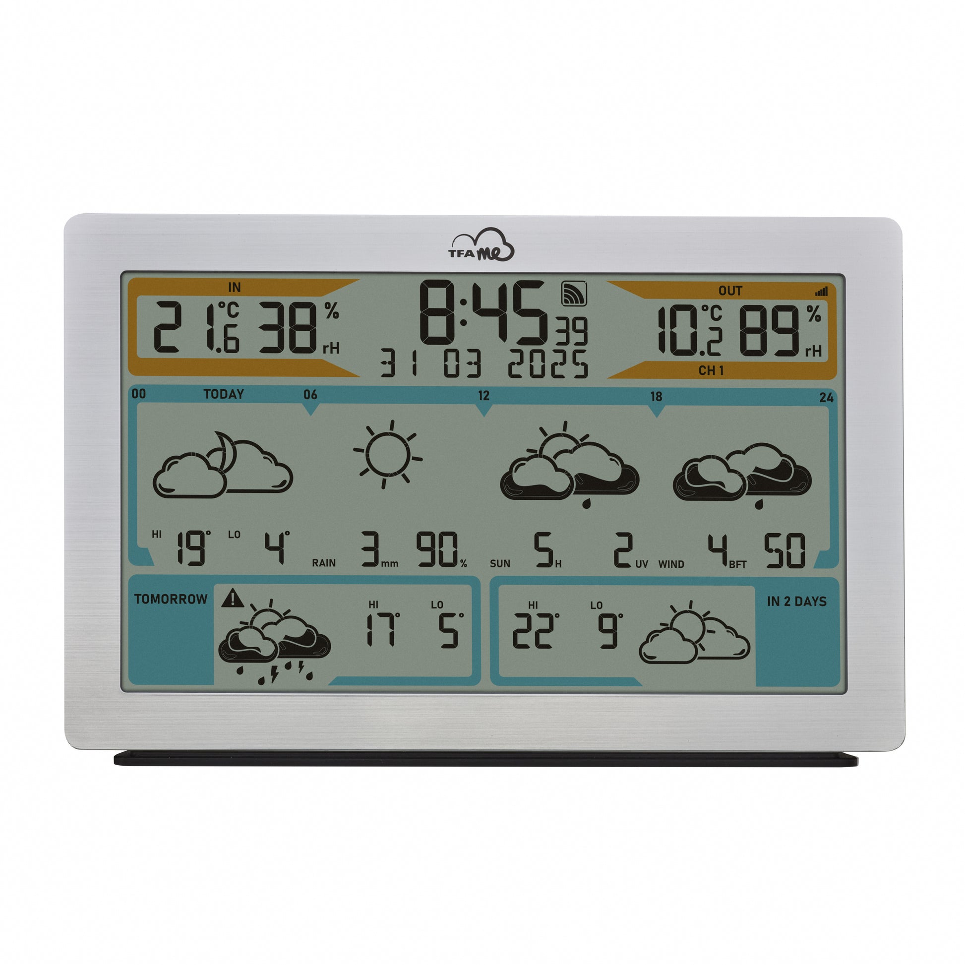 TFA-Dostmann TFA.me ID-02 Sensor-Gateway/Monitor – WLAN, −40–60 °C, 10–99 %, Innen/Aussen