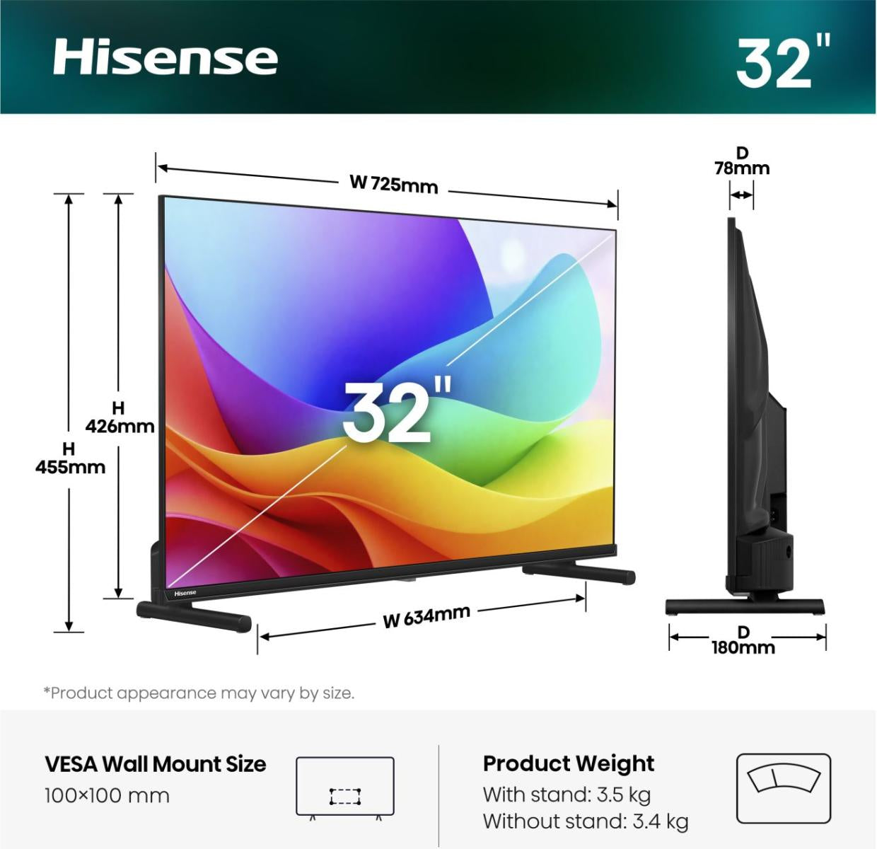Hisense 32A5DS – 32" TV – FHD – QLED – VIDAA – 60 Hz – HLG