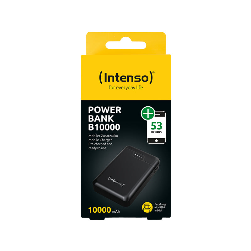 Intenso B10000 Powerbank 10'000 mAh – 1× USB-C, 2× USB-A, schwarz
