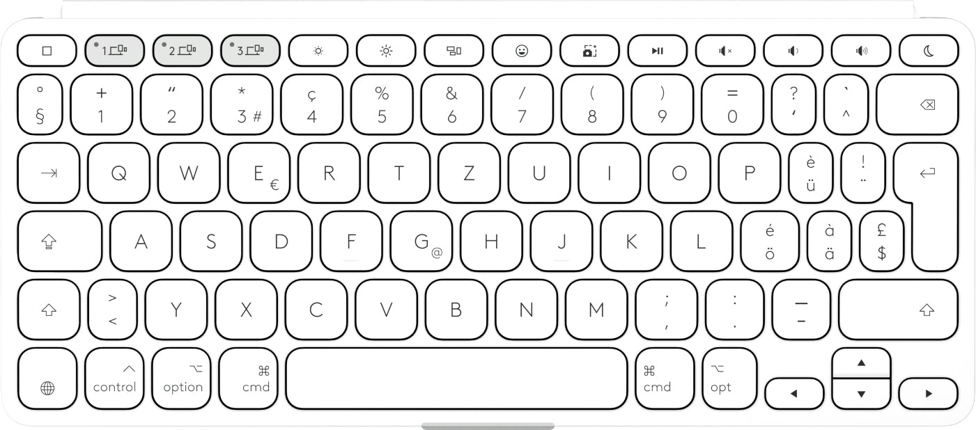 Logitech Keys-To-Go 2 – Tastatur, kabellos (Bluetooth), DE-Layout (DE) – für Windows, macOS & iPadOS u. a.