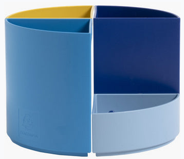 Exacompta BeeBlue The Quarter Stifteköcher – 4 Fächer, für A4+, modulierbar, mehrfarbig, Kunststoff