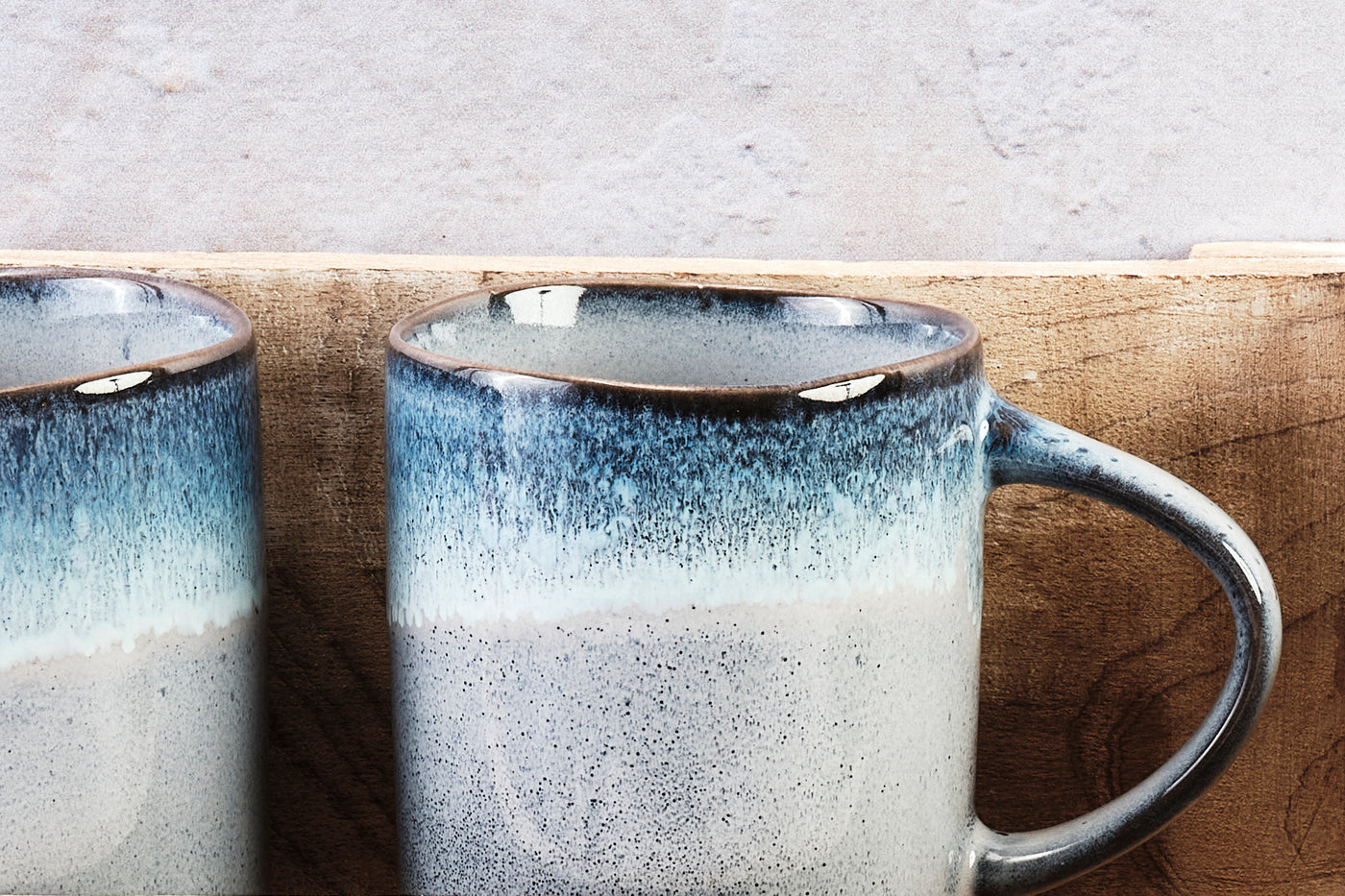 Björn GENESIS Tasse – 0,40 l, Steingut, Blau, Spülmaschinengeeignet, Mikrowellengeeignet, 6 Stück