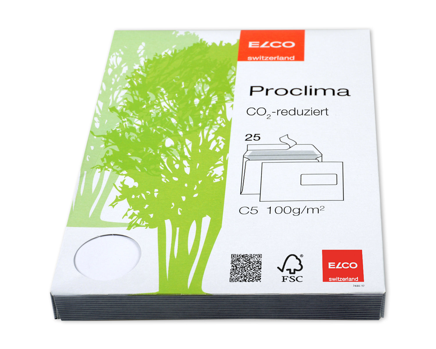 Elco Couvert C5, mit Fenster, selbstklebend, weiss, 100 g/m², Recyclingpapier