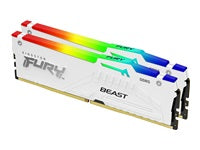 Kingston Technology Kingston Fury Beast – DDR5 RAM – 32 GB (2×16 GB), 6400 MT/s, CL32, EXPO, Weiss, RGB