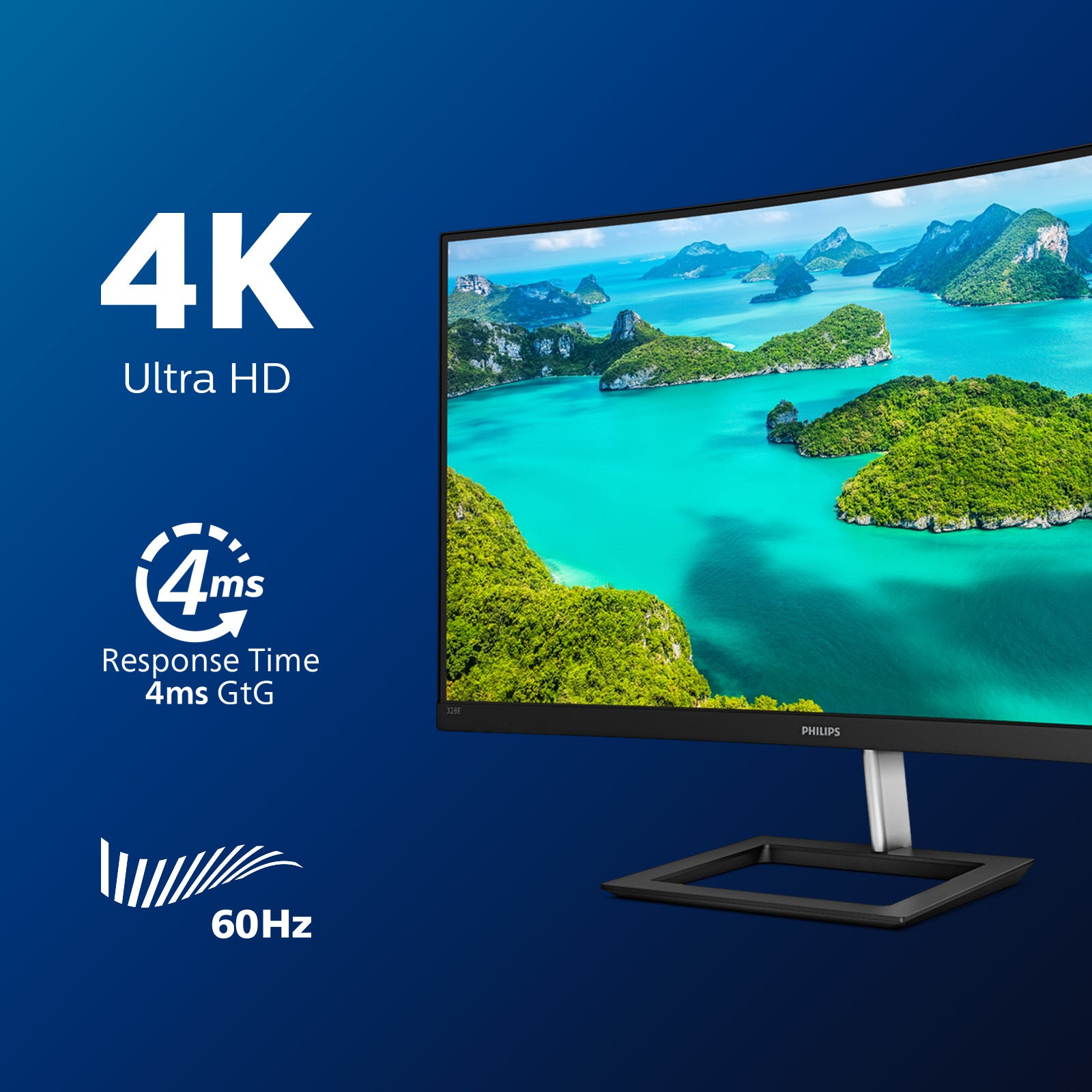 Philips 328E1CA – Monitor, 31,5", 250 cd/m², Gebogen, Lautsprecher, Adaptive Sync, VESA 100 × 100, Schwarz