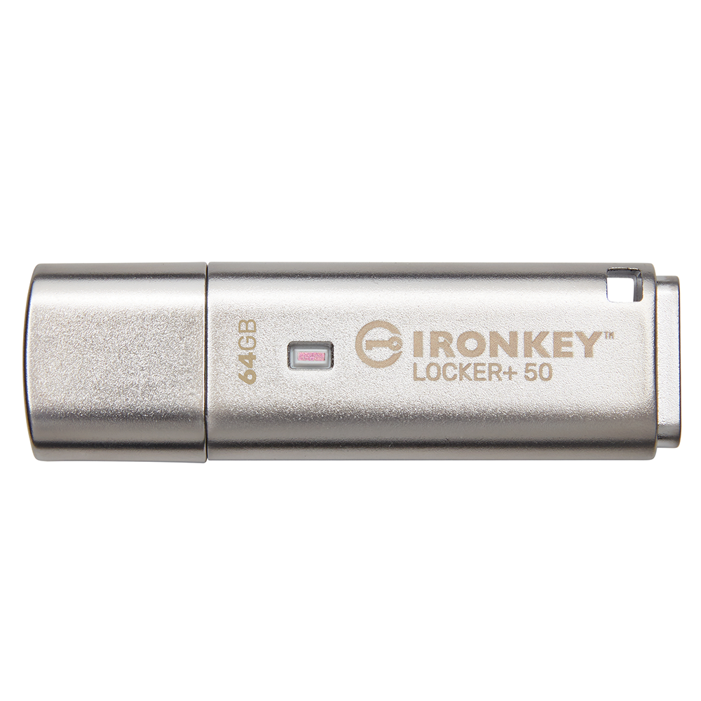 Kingston Technology Kingston IronKey Locker+ 50 USB-Stick – 64 GB, USB 3.2, 256-Bit AES-Verschlüsselung