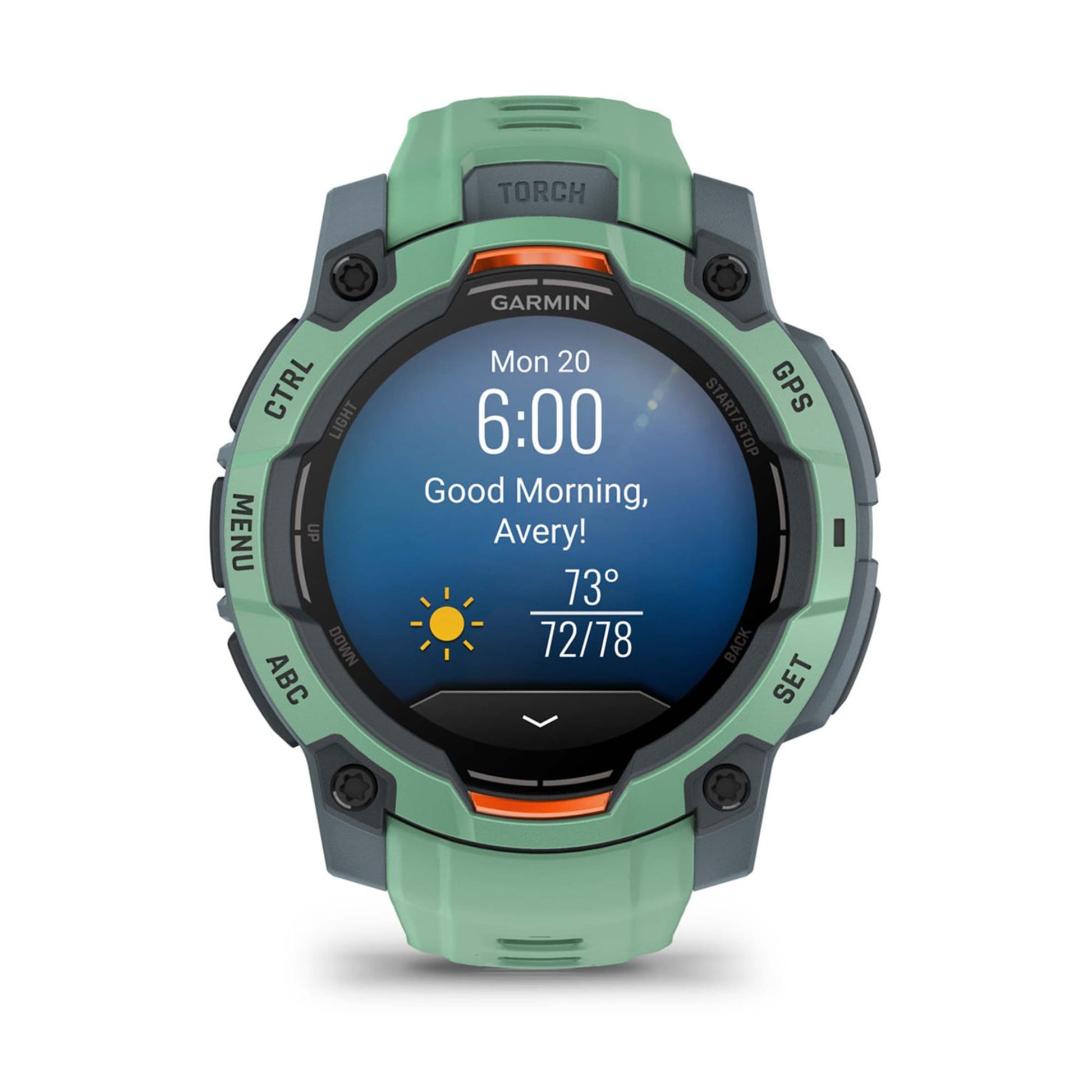 Garmin Instinct 3 – Smartwatch – 45 mm, 1,2", GPS, AMOLED, 10 ATM, Grün, Sportarmband