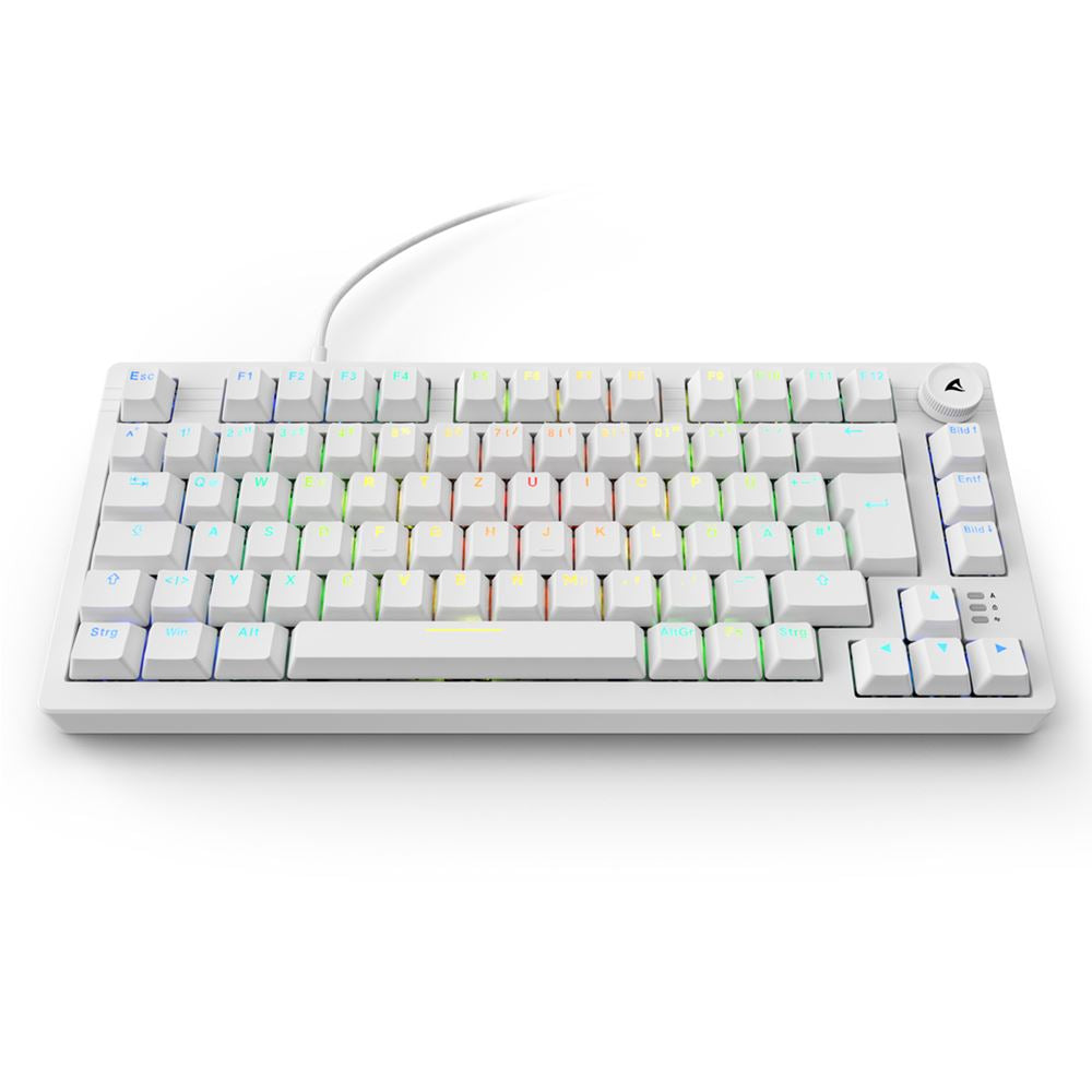 Sharkoon SGK25 – Tastatur 75% – Mechanisch – Verkabelt, USB-A – QWERTZ (DE) – RGB – Ohne Ziffernblock