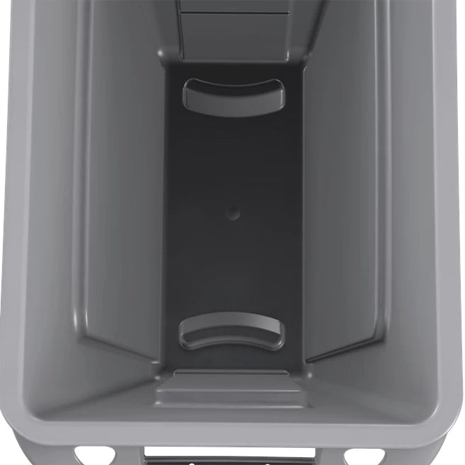 Rubbermaid Recyclingbox Slim Jim – 87 l – Kunststoff, rechteckig – gelb, ohne Deckel, mit Lüftungskanälen