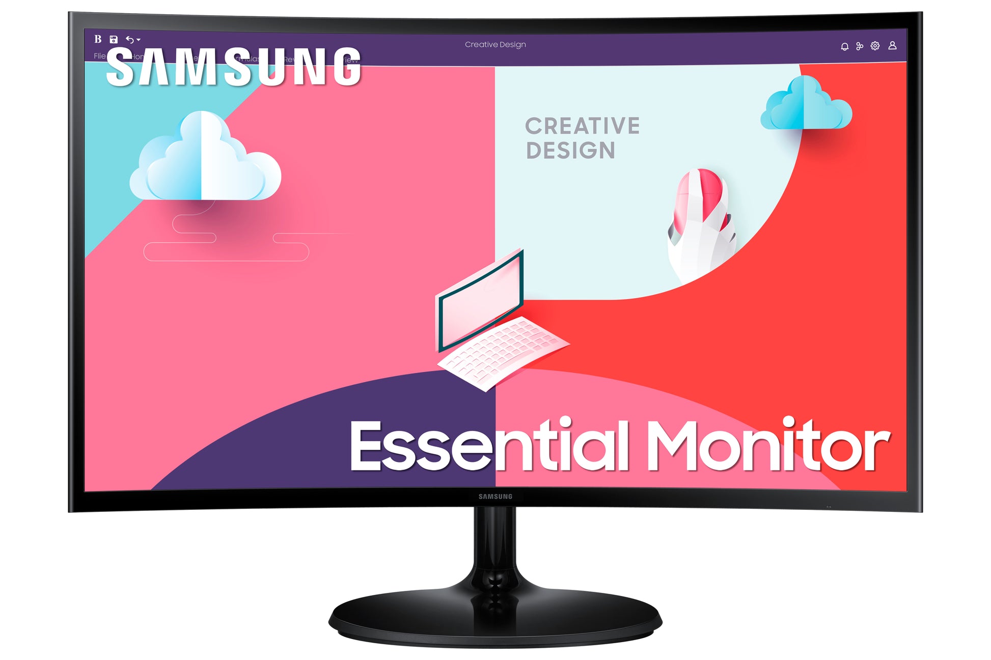 Samsung S36C – Monitor, 24" 1920 × 1080 (Full HD), VA, 75 Hz, 250 cd/m², VESA 75 × 75, Schwarz