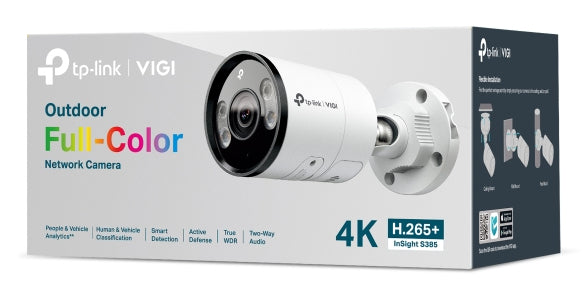 TP-Link InSight S385 Netzwerkkamera – 8 MP, Ultra HD 4K, IP67, Weiss