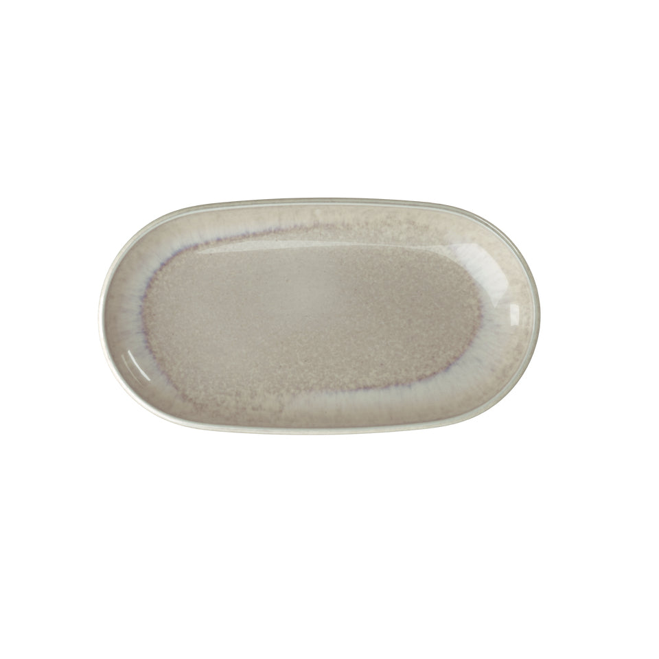 Villeroy & Boch Servierteller Perlemor Sand – 12,4 × 23 × 3,1 cm, Porzellan, Sand, spülmaschinenfest