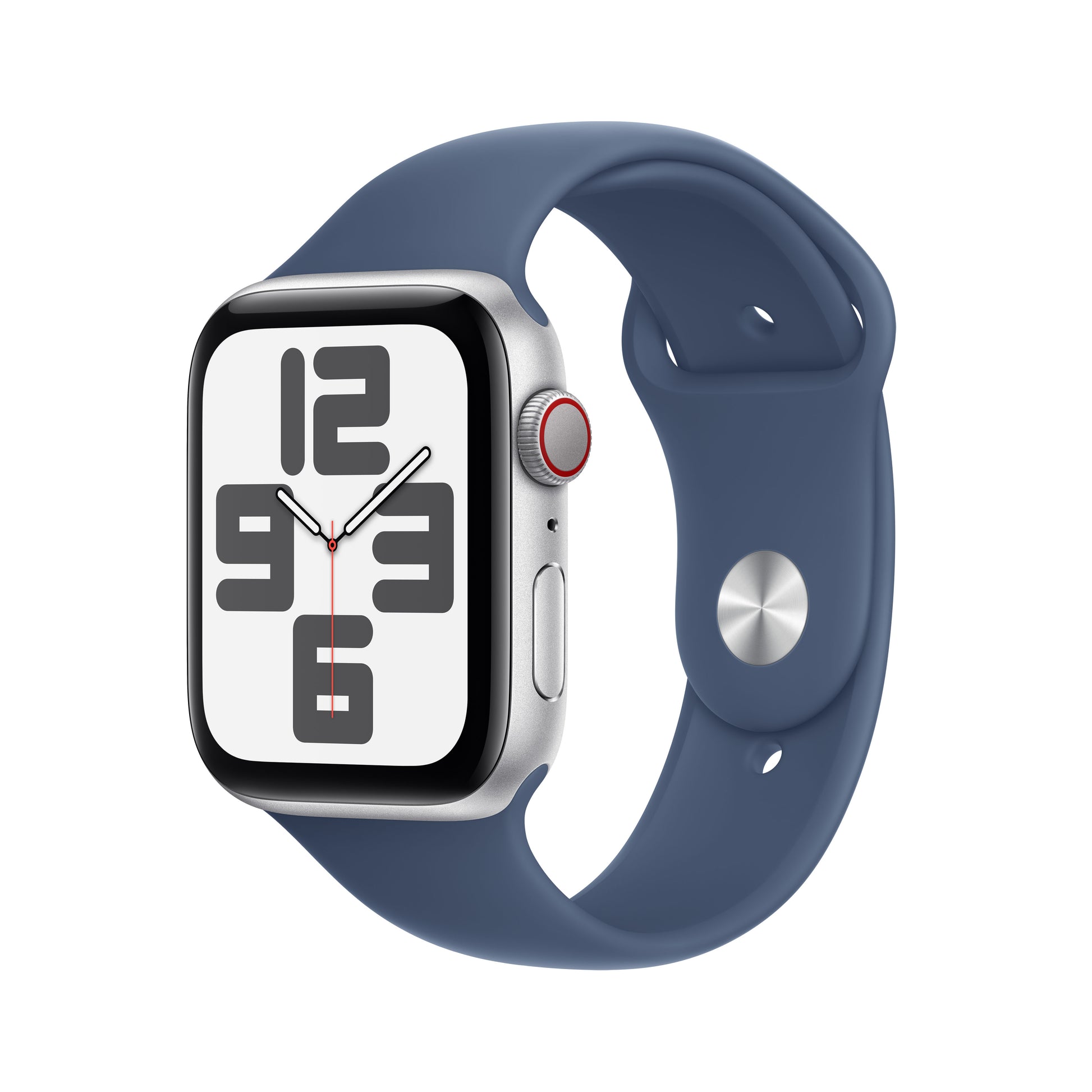 Apple Watch SE (2024) – Smartwatch – 44 mm, LTE, OLED, Ion-X Glas, 50 m, Blau, Bandgrösse S/M