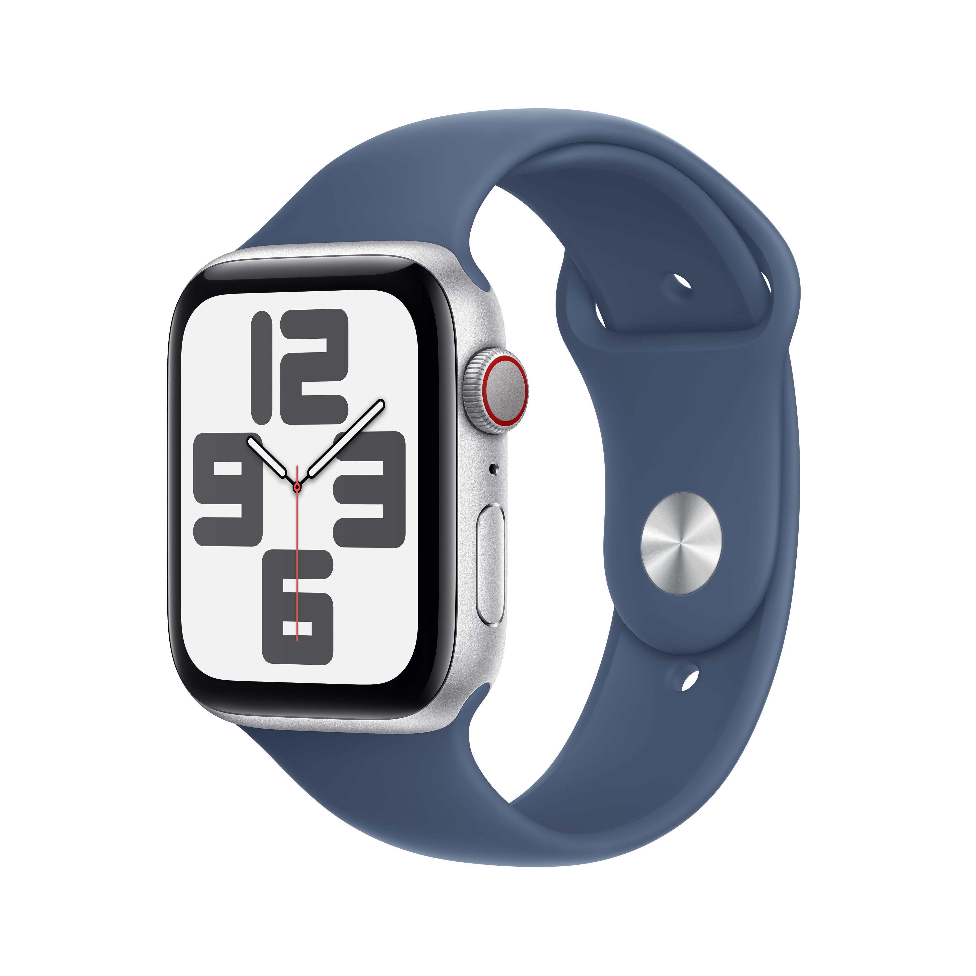 Apple Watch SE (2024) – Smartwatch – 44 mm, LTE, OLED, Ion-X Glas, 50 m, Blau, Bandgrösse S/M