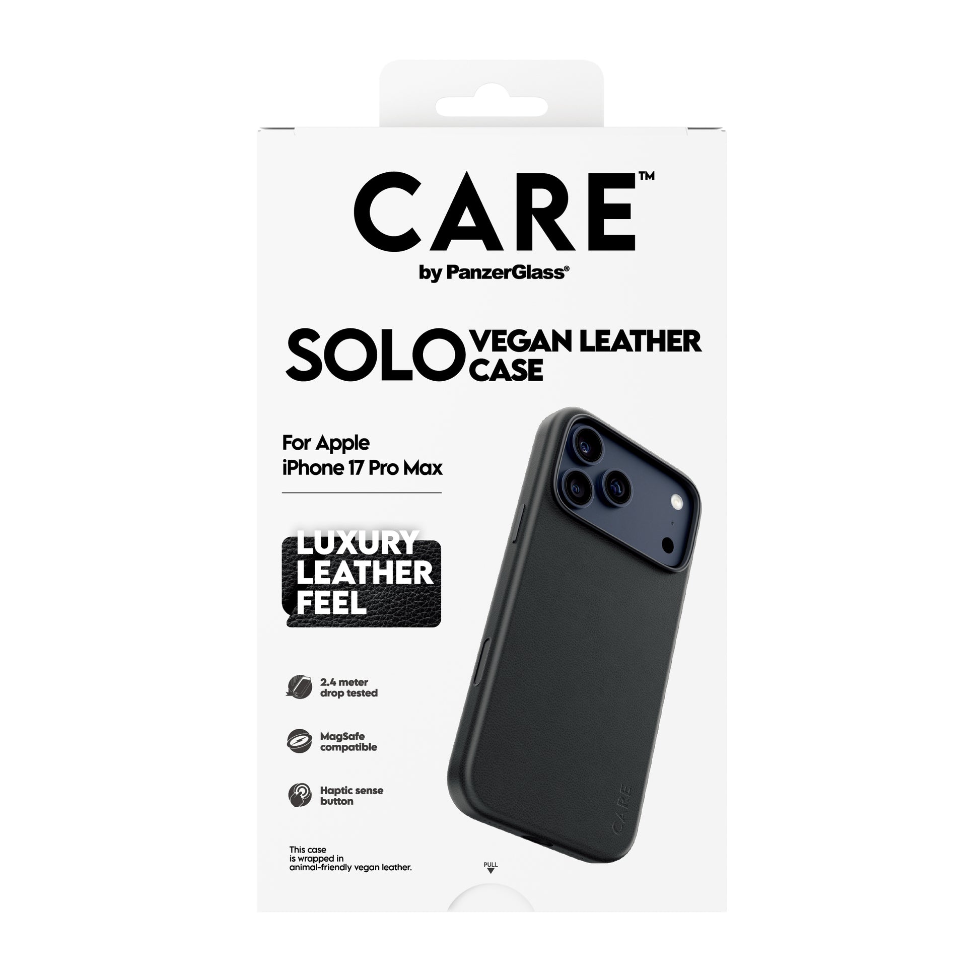 PanzerGlass CARE Solo Backcover – für Apple iPhone 17 Pro Max, 100% recyceltes PC, Schwarz