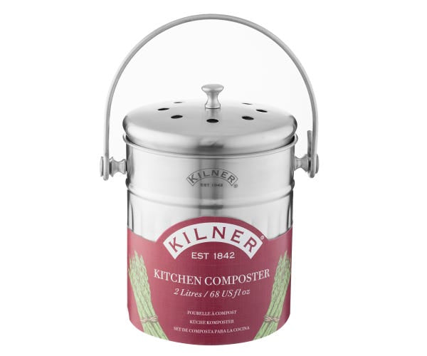 Kilner Komposteimer – 2 l – Edelstahl, rund