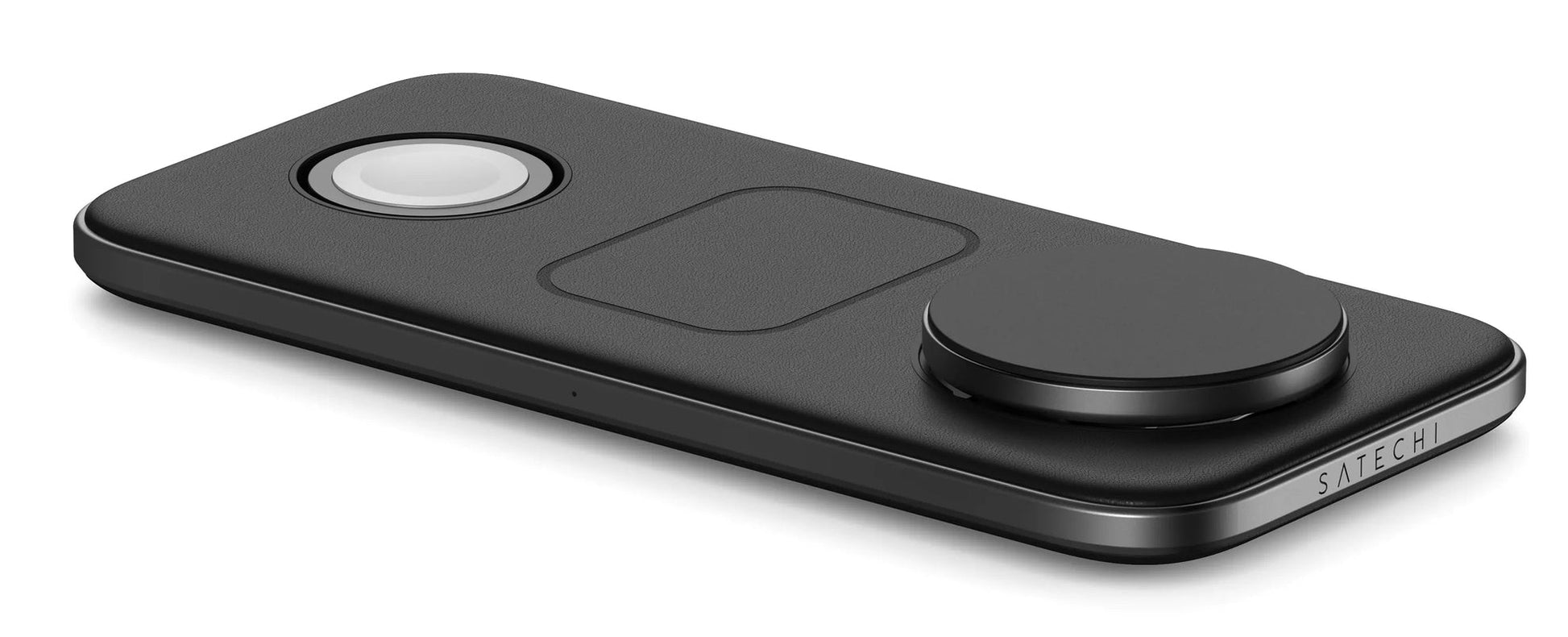 Satechi Qi2 Trio Kabelloses Ladegerät 15 W – Qi2 – für Smartwatch, Kopfhörer, Smartphone – Grau