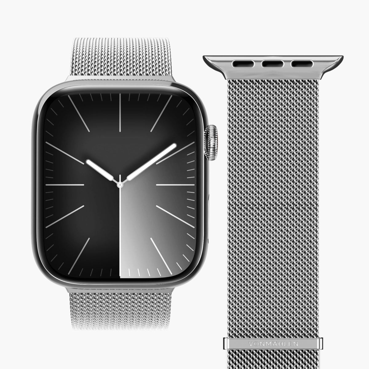 Vonmählen Milanese Loop 2 – Silber, für Apple Watch 40 mm, 41 mm, 42 mm