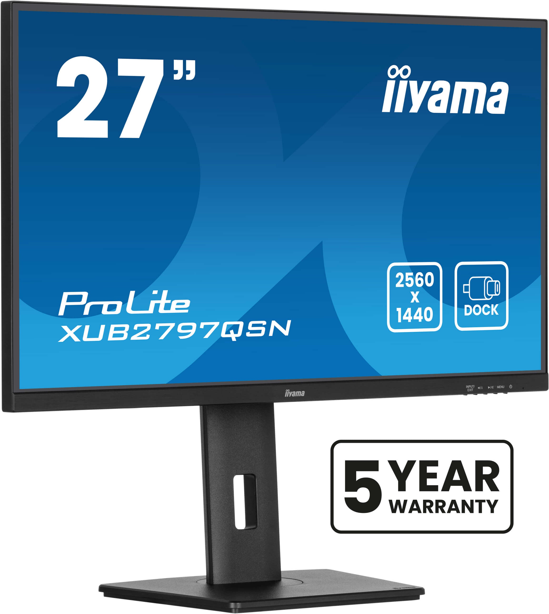 iiyama XUB2797QSN-B2 – Monitor, 27" 2560 × 1440 (WQHD), IPS, USB-C-Dock