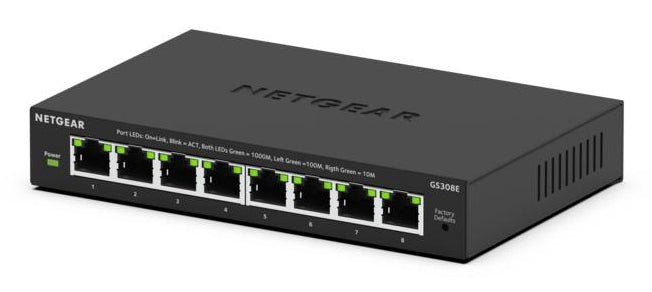 NETGEAR GS308E – Managed L2/L3 Switch – 8× 1G