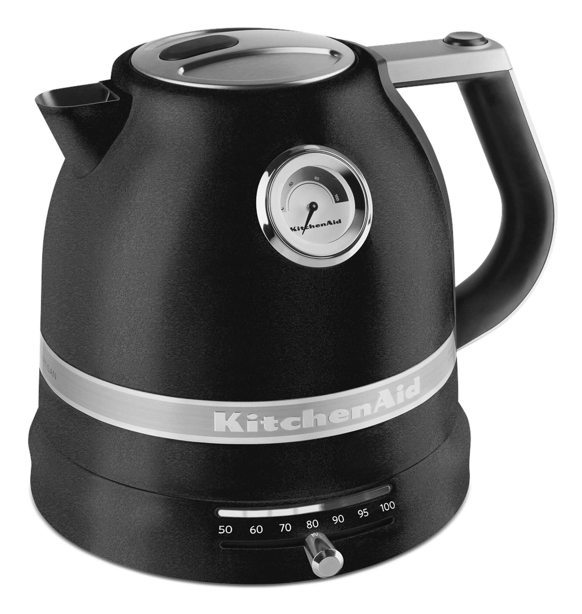 KitchenAid Artisan Wasserkocher – 1,5 l, mit Temperaturwahl, Aluminium/Edelstahl, Schwarz, 5KEK1522EBK