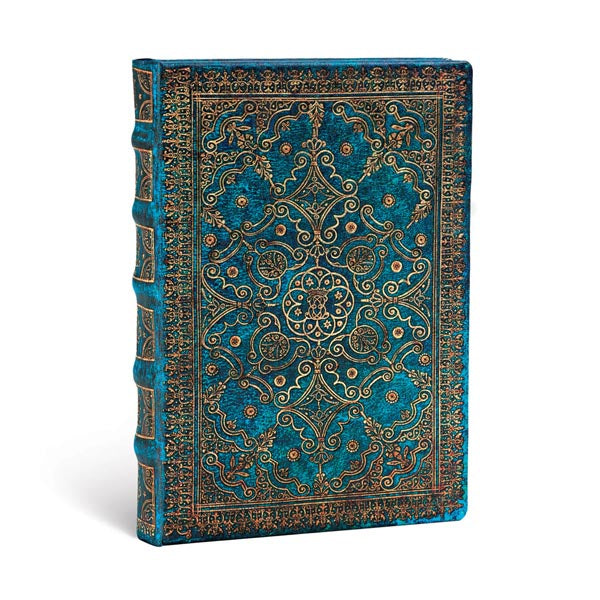 Paperblanks Notizbuch – 130 × 180 mm – 240 Blatt – 120 g/m² – Hardcover, Gummiband, Einstecktasche, blau, FSC