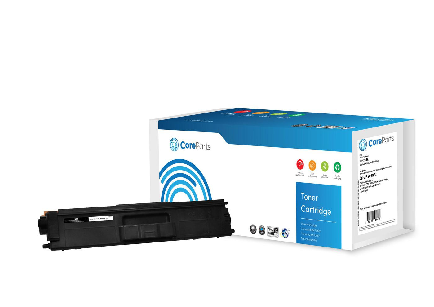 CoreParts Toner TN423K-NTR – schwarz, 6500 Seiten – für Brother HL-L8260/HL-L8360
